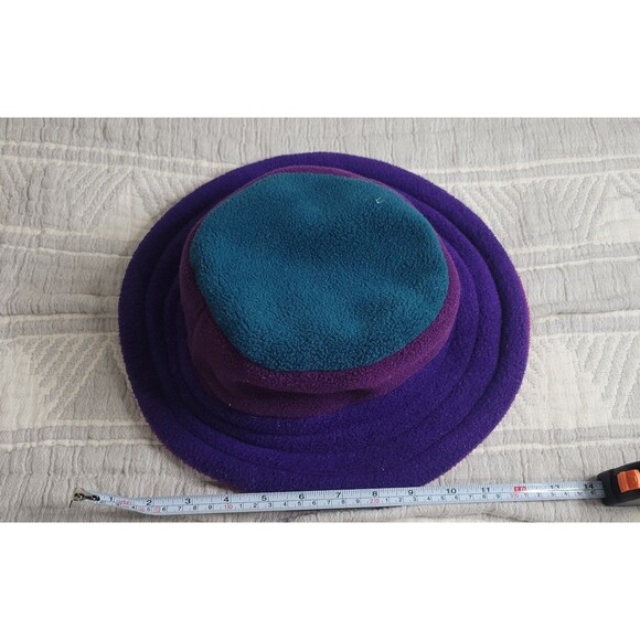 Vintage Esther Hatworks Fleece Bucket‎ Hat | Alaska Handmade | Colorblock Teal & main image 6